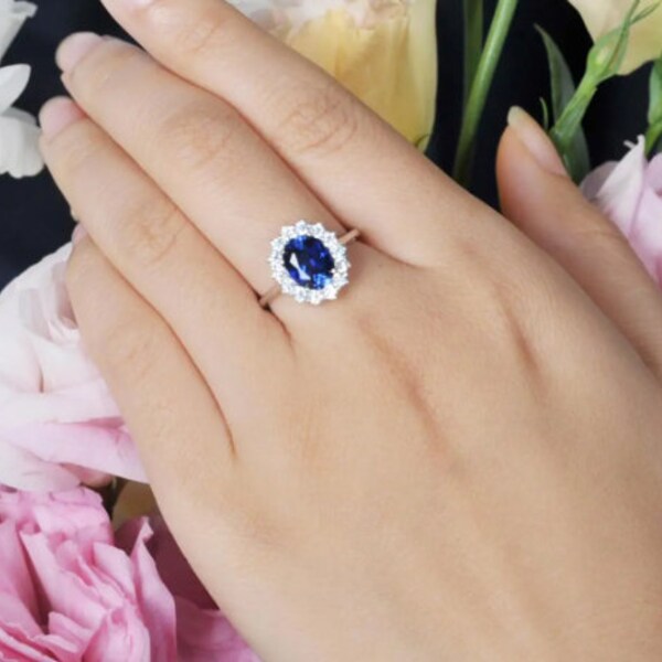 Sapphire Ring, Diana Ring, Promise Ring, Engagement Ring, Kate Middleton, Wedding Princess Diana, Queen Elizabeth, Christmas Bridal Jewelry