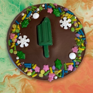 Round Chocolate Bar, Ice Cream, Large