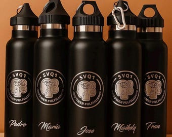 Custom Water Bottle, Insulated Flask, Personalized Stainless Steel Bottle 600ml