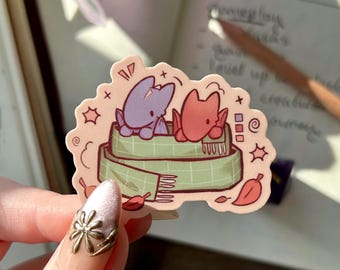 Cozy Autumn Fall Dragons Sticker - Water-Resistant Matte Vinyl