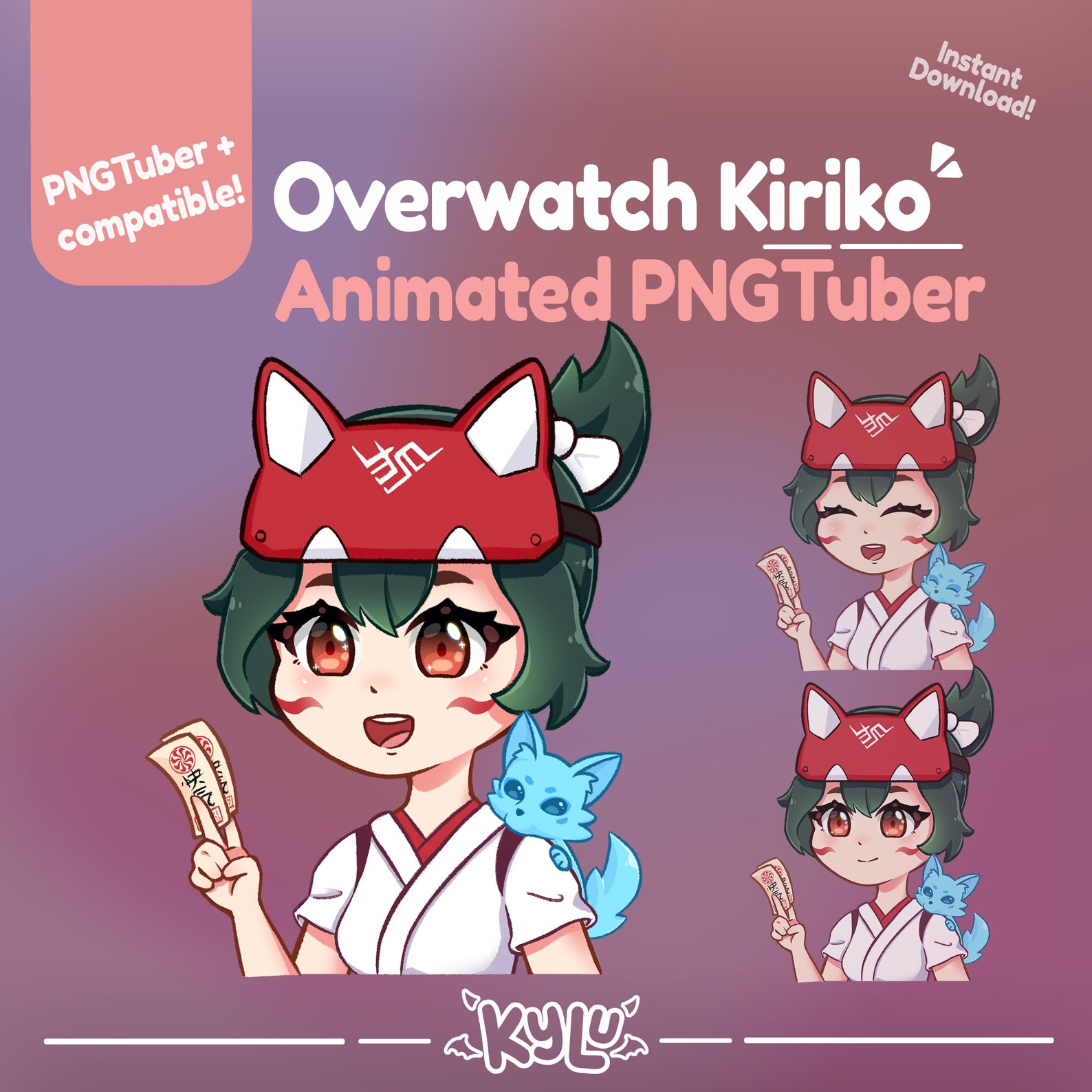Kiriko Overwatch 2 Pngtuber prefabricado para Twitch Streamers ...