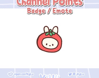 Tomato Bunny Channel Points Badge/Emote for Twitch & Discord (Digital Download)