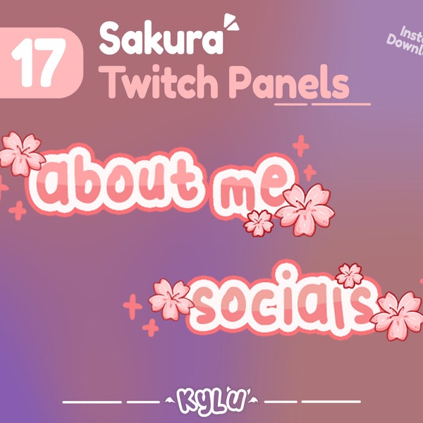 17 panneaux Sakura Twitch mignons || 17 panneaux sakura 640x220px pour streamers