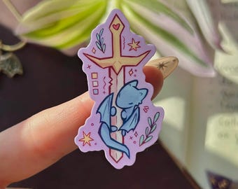 Sword & Dragon Sticker - Water-Resistant Matte Vinyl