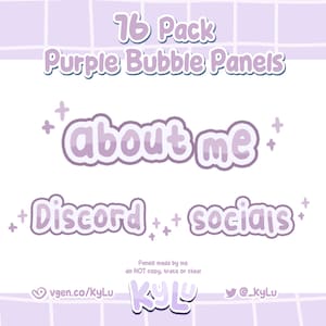 16 süße Lila Twitch Panels | einfache pastel lila sparkle Panels zum twitchen