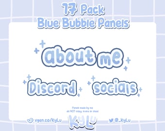 Blue Bubble Twitch Panels: 17-Panel Streamer Set (Digital Download)