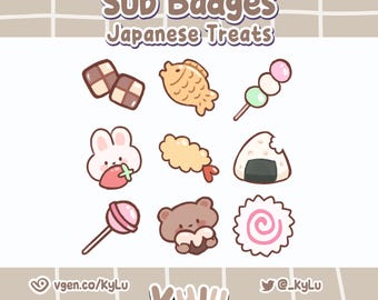 Cute Japanese Treats Sub Badges for Twitch/Discord