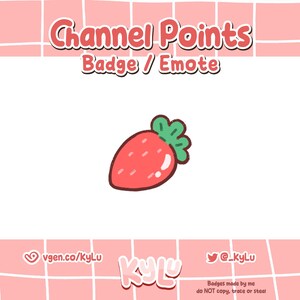 Strawberry Channel Points Badge/Emote for Twitch & Discord (Digital Download)