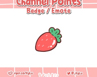 Strawberry Channel Points Badge/Emote for Twitch & Discord (Digital Download)
