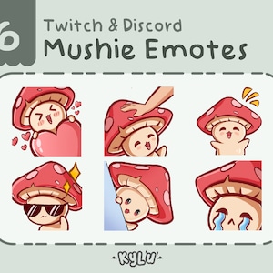 6 Cute Mushie Emotes︱Mushroom Emotes for Twitch & Discord