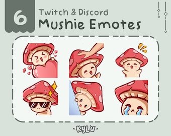 6 Cute Mushie Emotes︱Mushroom Emotes for Twitch & Discord