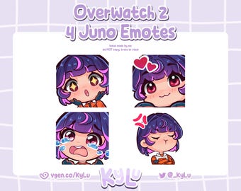 Juno Overwatch 2 Emote set for Twitch / Discord for streamers