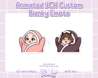 ANIMATED YCH Twitch custom Cozy Blanky emote Commission - animated twitch emotes / twitch badges / chibi emotes / YCH emotes