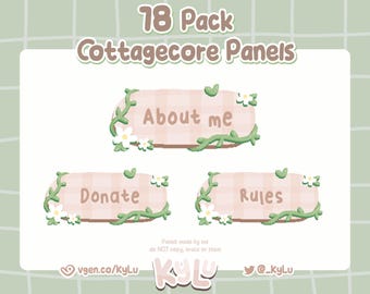 Floral Cottagecore Twitch Panels: 18 Spring Streamer Graphics (Digital Download)