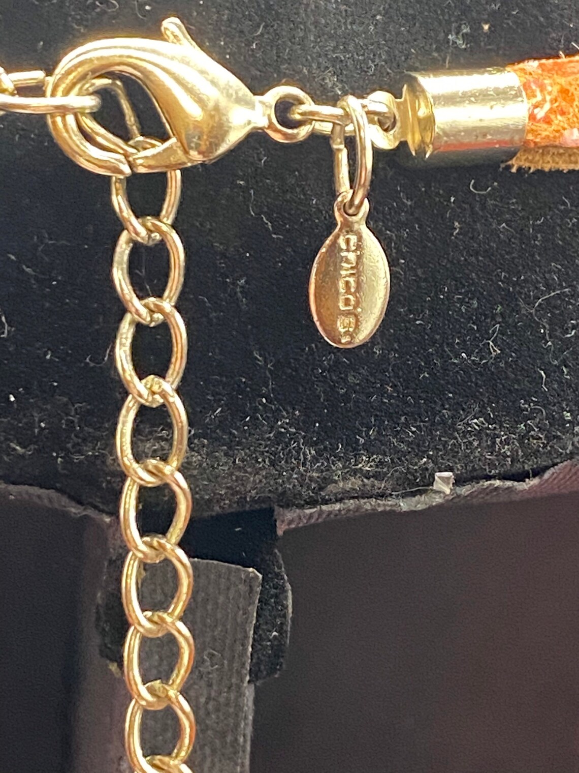 Chicos Large Beaded Orange Necklace w/Medallion | Etsy