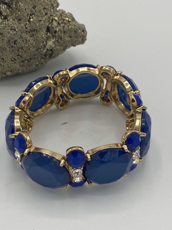 Miriam Haskell Blue-Faceted Crystal Bracelet
