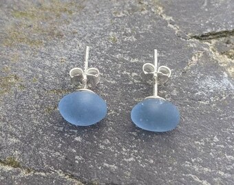 birthday gift Blue galaxy earrings Polymer clay flower silver dangle jewelry