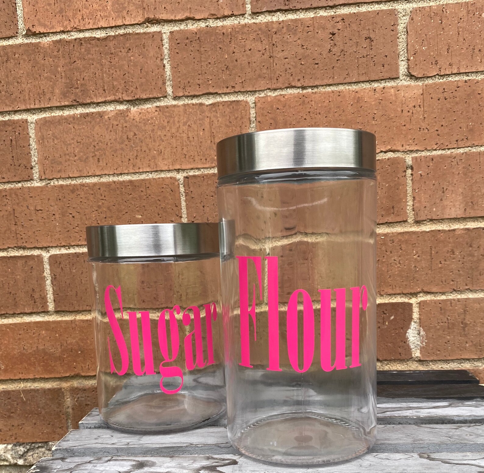 Customizable Flour and Sugar Containers Etsy
