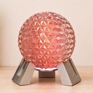 Spaceship Earth Lamp - Color Changing EPCOT LED Light - 3D Printed Disney Park Decor