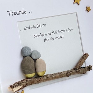 Stone picture &quot;Friends are like stars&quot; Friendship Best Friends