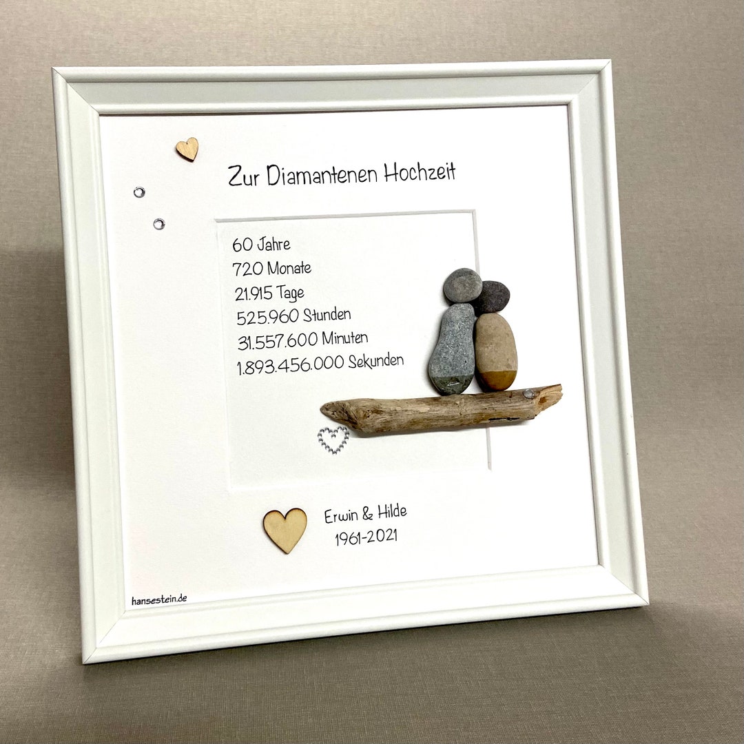 Steinbild Diamantene Hochzeit Etsy.de
