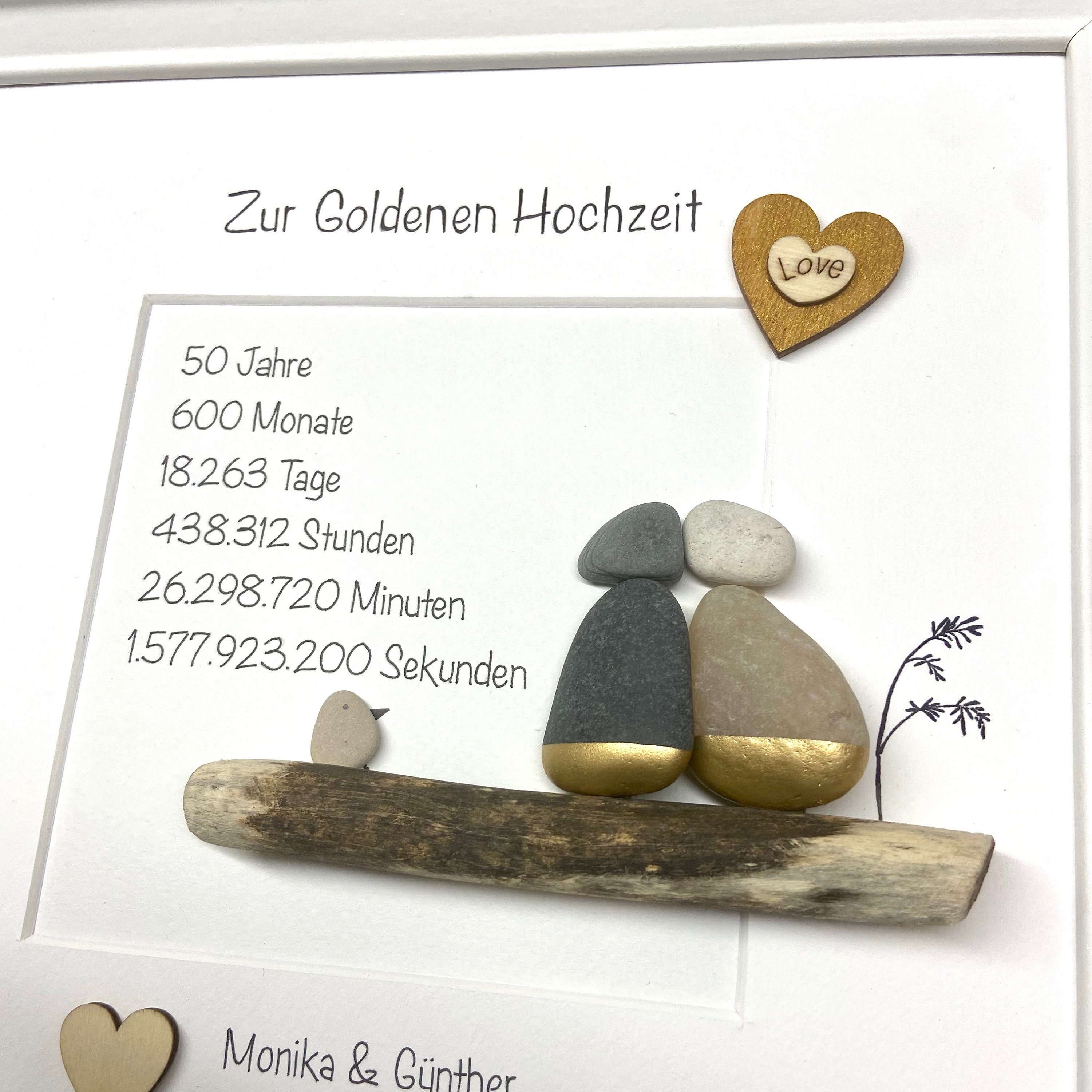 Steinbild Goldene Hochzeit H1gold Etsy