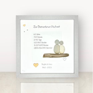 Stone picture &quot;Diamond Wedding&quot; 60 years married