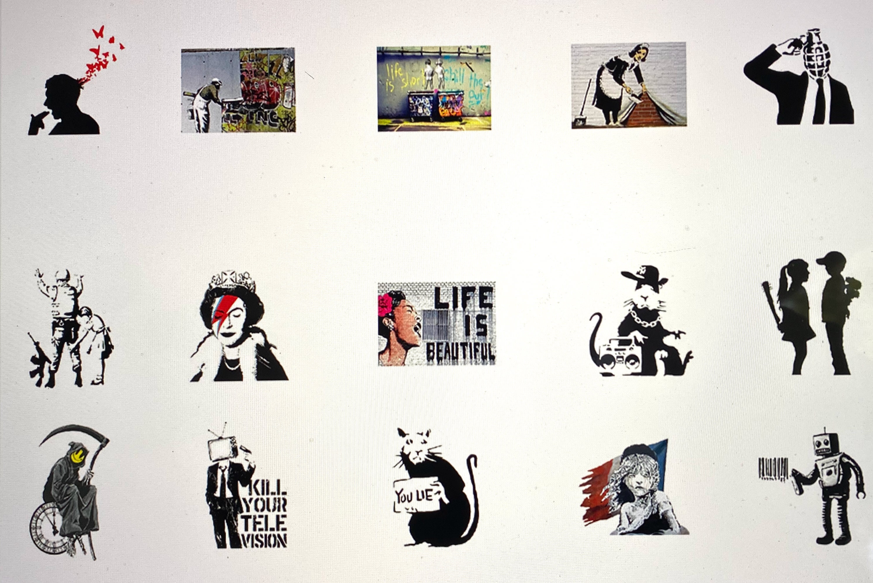 Banksy Stickers Sticker Pack 25 or 50 Etsy