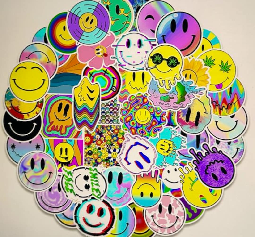 Smiley Faces Cartoon Sticker Pack Etsy