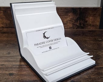 3D Printed Open Book Business Card Holder – Bookish Desk Display & Organizer