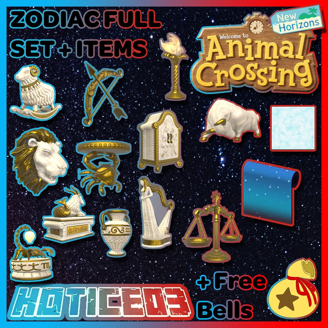 Animal Crossing New Horizons All Zodiac Items Free Items Etsy