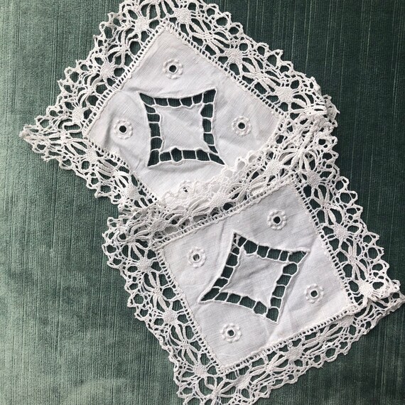 Vintage Lace and Cut Work Dressing Table Mats Etsy
