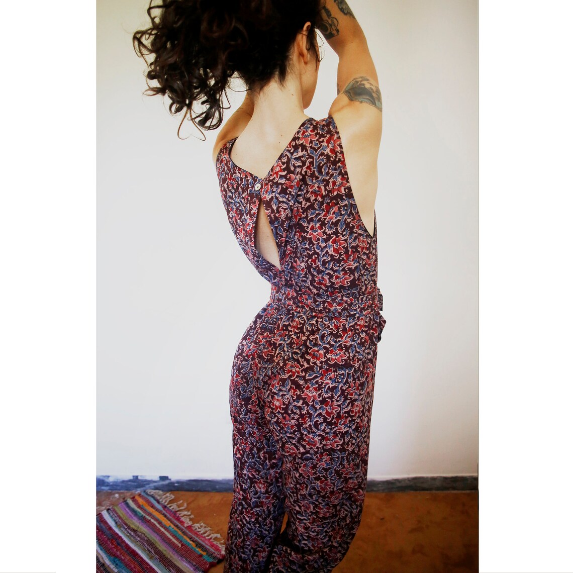 Block printing Indian Jumpsuit Ethnic Jumpsuit Vintage Etsy