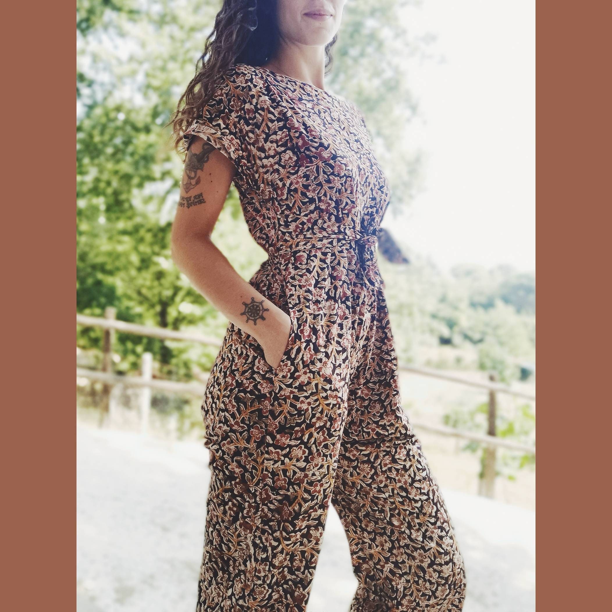 Block printing Indian Jumpsuit Ethnic Jumpsuit Vintage Etsy