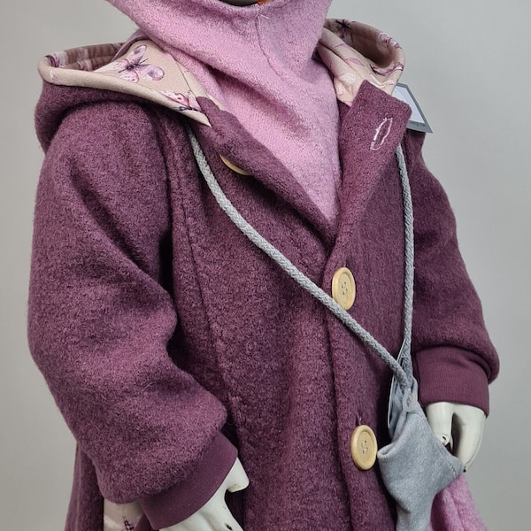 Mädchen-Wollwalk-Mantel Gr. 80 und 128 in Farbe mauve