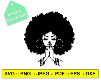 Download Black Woman Praying Svg Etsy