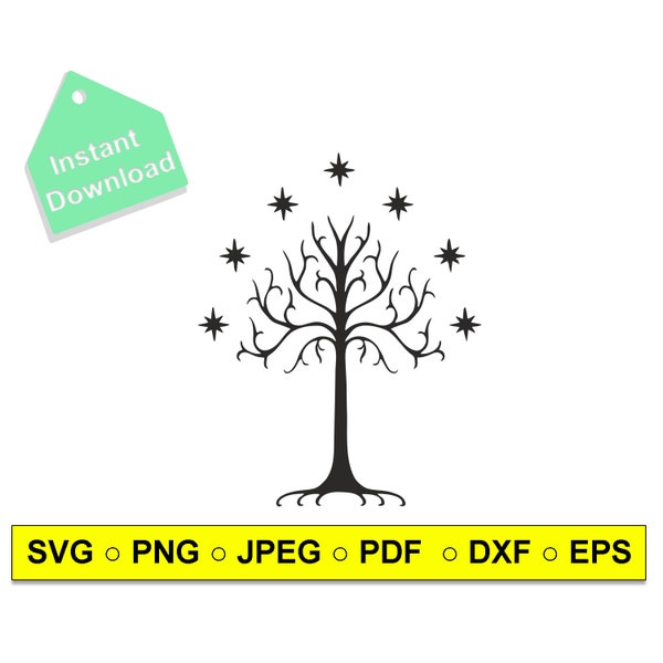 Tree Of Gondor Svg,White tree,Tree of life,The Lord Of the Rings,eps,png,Cricut,Cameo,Vector Cut Out,Iron On,Decals,Tumblers,Shirt Designs