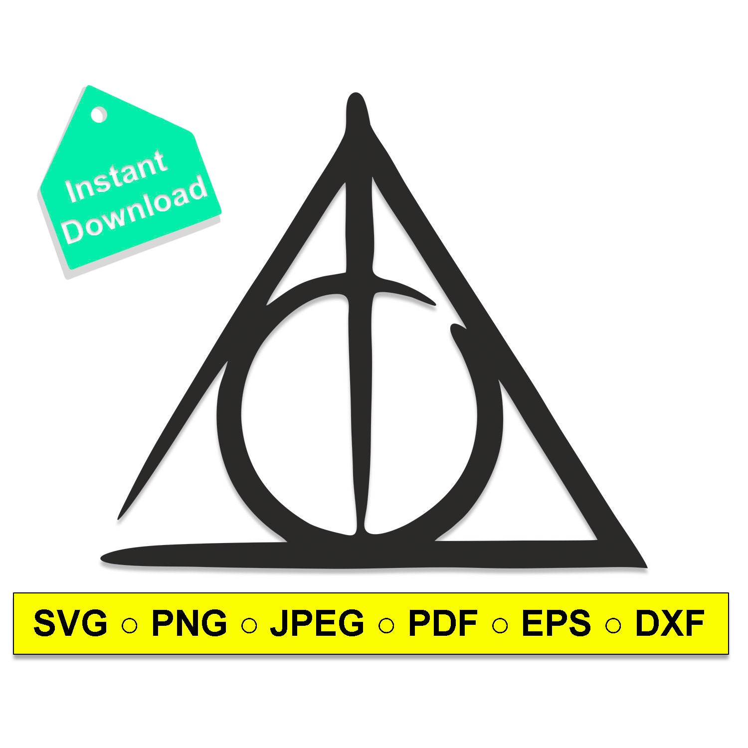 Deathly Hallows Harry Potter SVG Hogwarts Magic Art Digital | Etsy