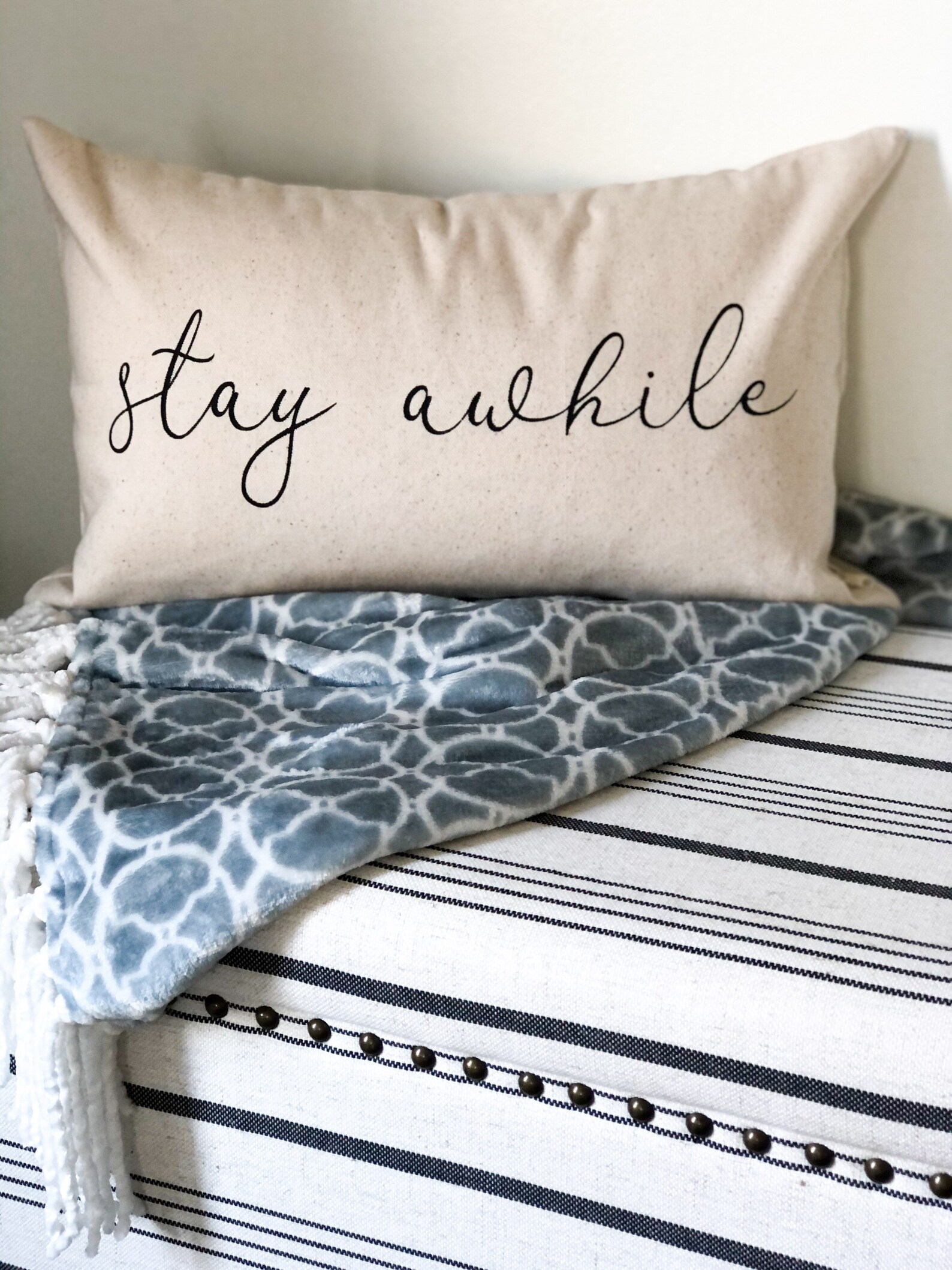 Canvas Pillow Cover Farmhouse Pillow Etsy