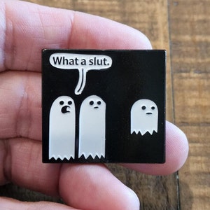 Ghost pin, Funny, Halloween, Meme pin! Lapel pin, collectibles, gift for him or her, 2023 pin, backpack pin, Mature