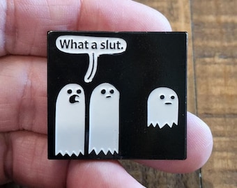 Ghost pin, Funny, Halloween, Meme pin! Lapel pin, collectibles, gift for him or her, 2023 pin, backpack pin, Mature
