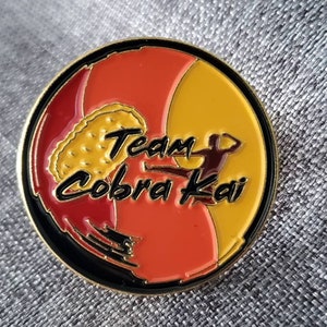 Hashbrown Team Cobra Kai pin, lapel pin, collectibles, The Karate Kid, 2023 pin, gift for him or her, epic lines