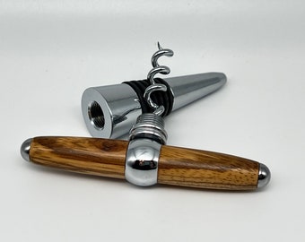 Zebrawood Combination Bottle Stopper and Corkscrew