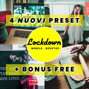 LOCKDOWN | 4 Presets + 1 Free Presets for Lightroom Mobile and Desktop, Adobe Camera Raw, Dng, Xmp, Lrtemplate, Mobile Presets, Desktop Preset