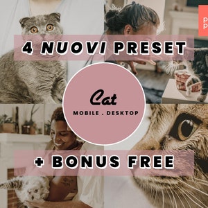 CAT | 4 Presets + 1 Free! Presets for Lightroom Mobile and Desktop, Adobe Camera Raw, Dng, Xmp, Lrtemplate, Mobile Presets, Desktop Preset