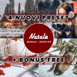 CHRISTMAS | 4 Presets + 1 Free! Presets for Lightroom Mobile and Desktop, Adobe Camera Raw, Dng, Xmp, Lrtemplate, Mobile Presets, Desktop Preset