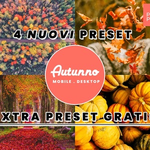AUTUMN 4 Presets plus 1 Free! Presets for Lightroom Mobile and Desktop, Adobe Camera Raw, Dng, Xmp, Lrtemplate, Mobile Presets, Desktop Preset