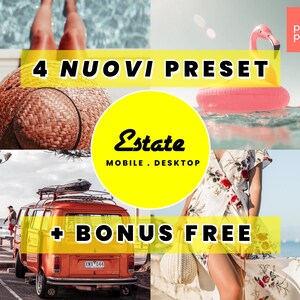 SUMMER 4 Presets plus 1 Free! Presets for Lightroom Mobile and Desktop, Adobe Camera Raw, Dng, Xmp, Lrtemplate, Mobile Presets, Desktop Preset