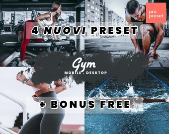 GYM | 4 Presets + 1 Free! Presets for Lightroom Mobile and Desktop, Adobe Camera Raw, Dng, Xmp, Lrtemplate, Mobile Presets, Desktop Preset