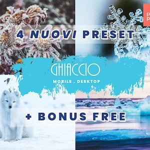 ICE | 4 Presets + 1 Free! Presets for Lightroom Mobile and Desktop, Adobe Camera Raw, Dng, Xmp, Lrtemplate, Mobile Presets